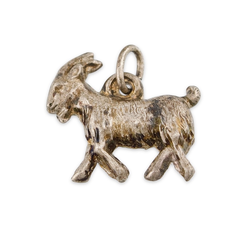 Vintage Sterling Silver Goat Charm / Pendant